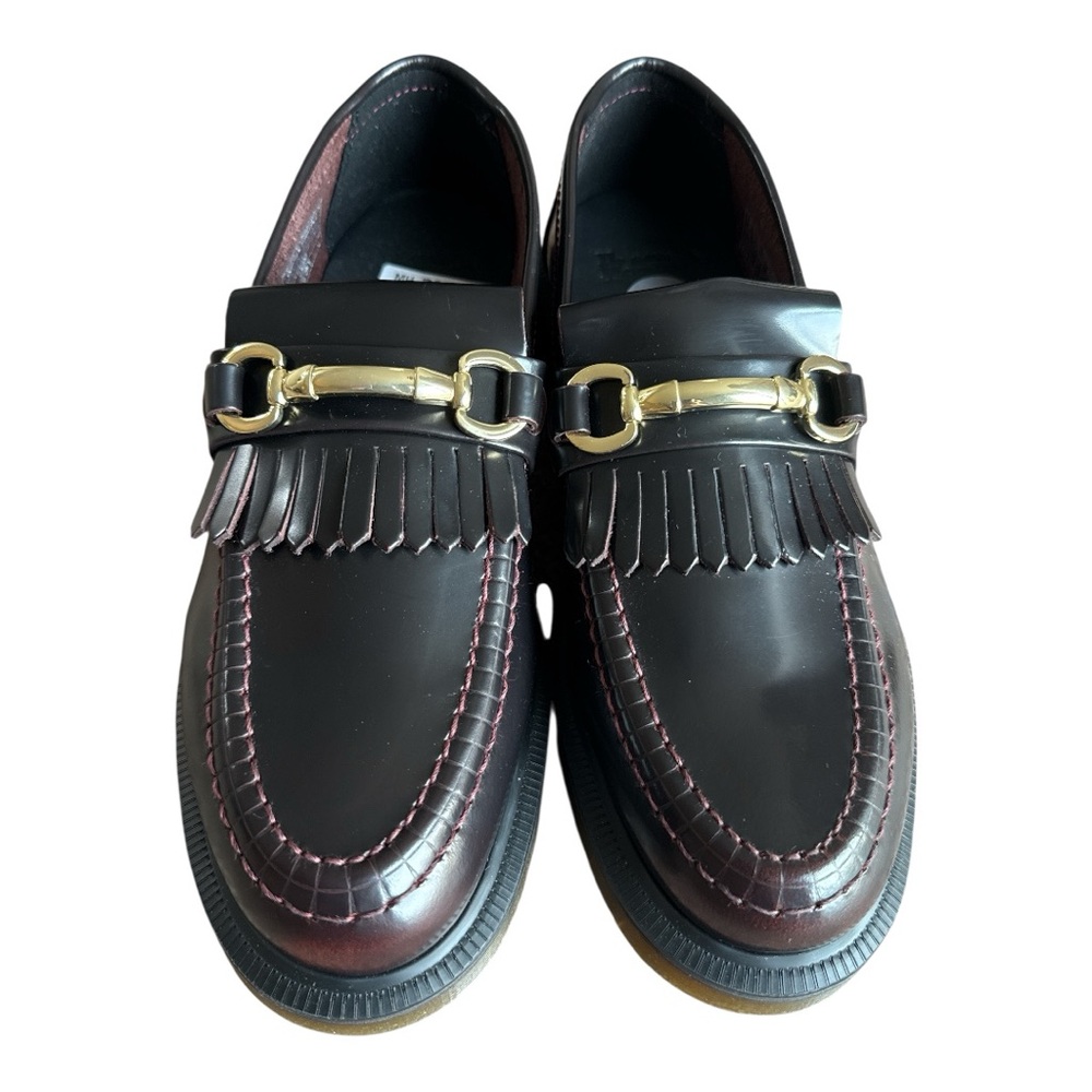 Dr Martens Adrian Arcadia Leather Tassel Burgundy/Cherry Red Loafers